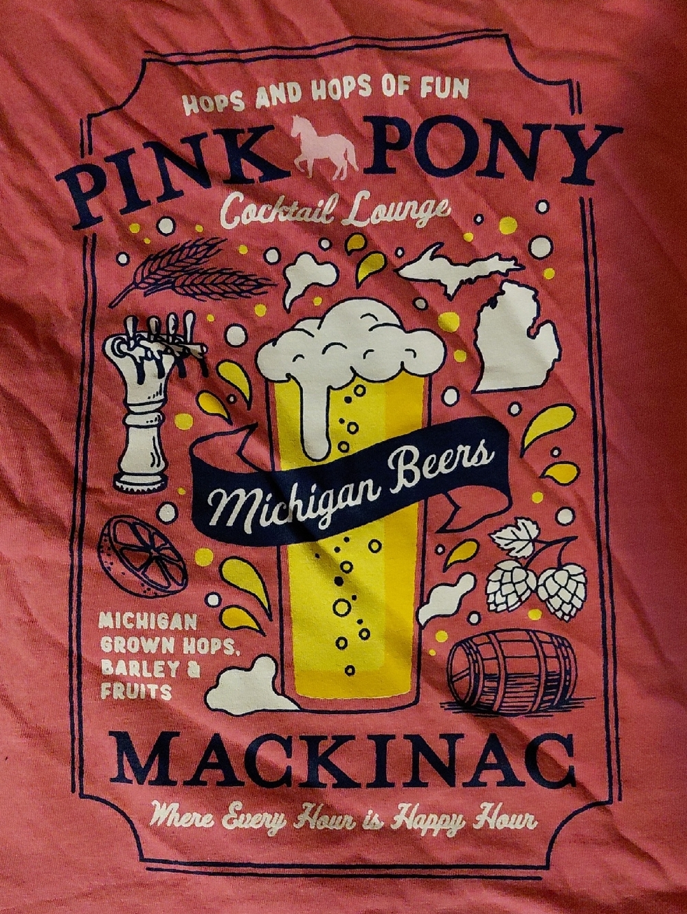 Pink Pony Bar Mackinac Island T Shirt Lot Of 2 Mens Medium Original Pair Unworn